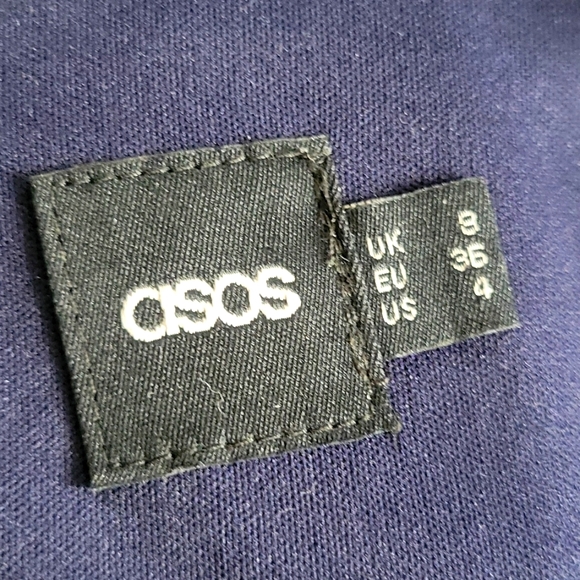 ASOS long sleeved navy mini swing dress - Picture 4 of 5